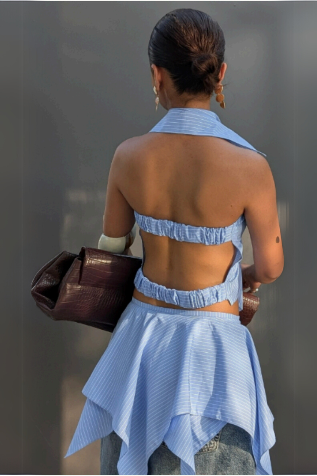 Striped Backless Top