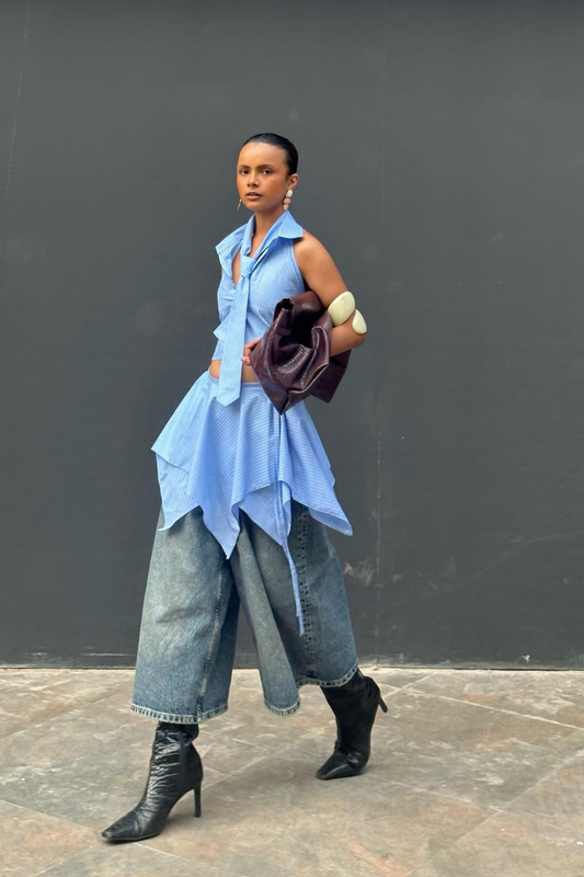 Hem Skirt And Backless Top