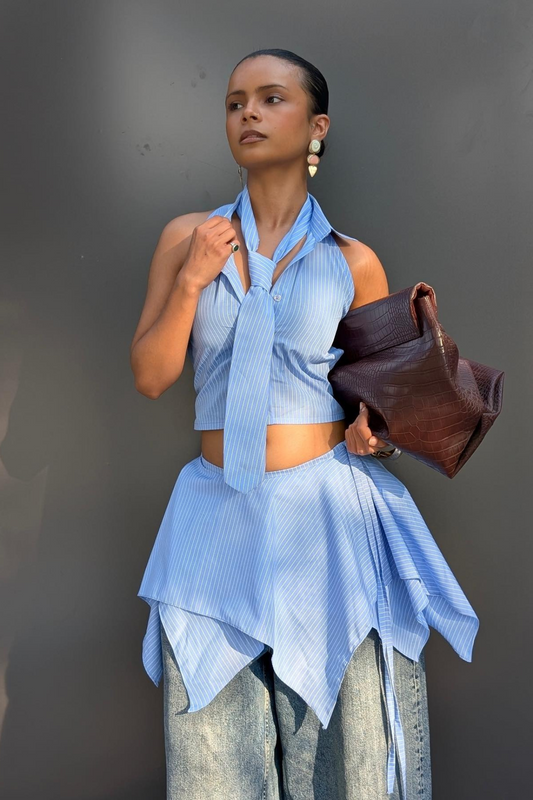 Hem Skirt And Backless Top