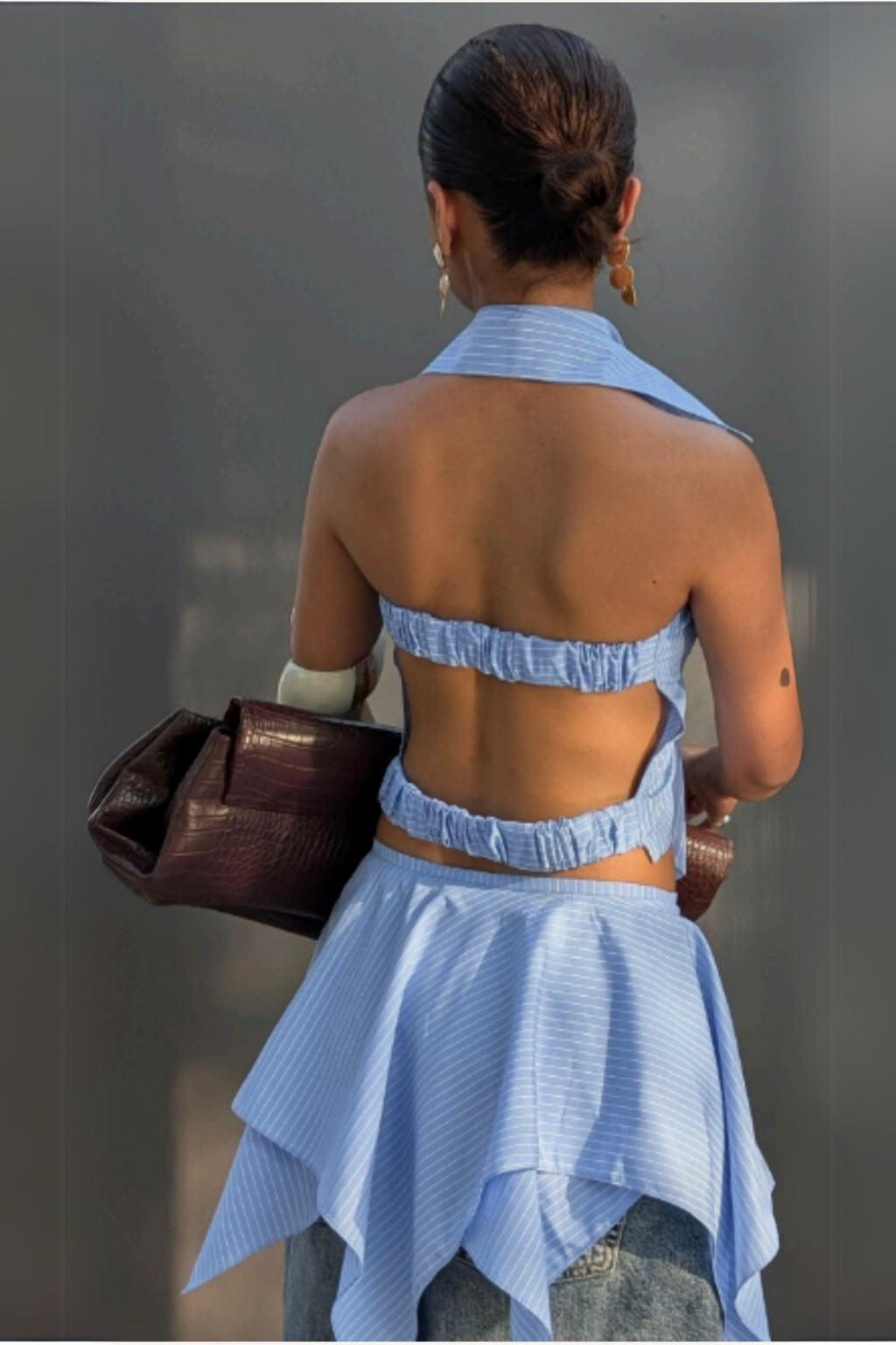 Striped Backless Top